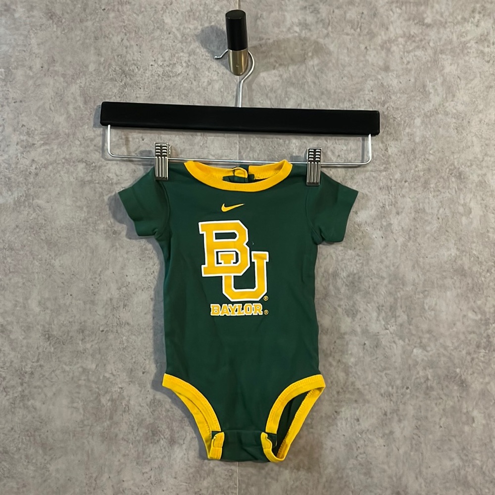 Baylor University Nike Baby Onesie Bodysuit Short Sleeve Green Gold